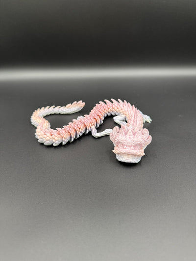 3D Printed Articulated Chinese NEW YEAR Dragon with Egg lunar bookshelf and festival decor