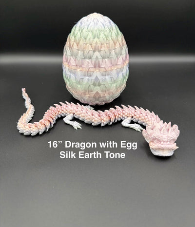 3D Printed Articulated Chinese NEW YEAR Dragon with Egg lunar bookshelf and festival decor