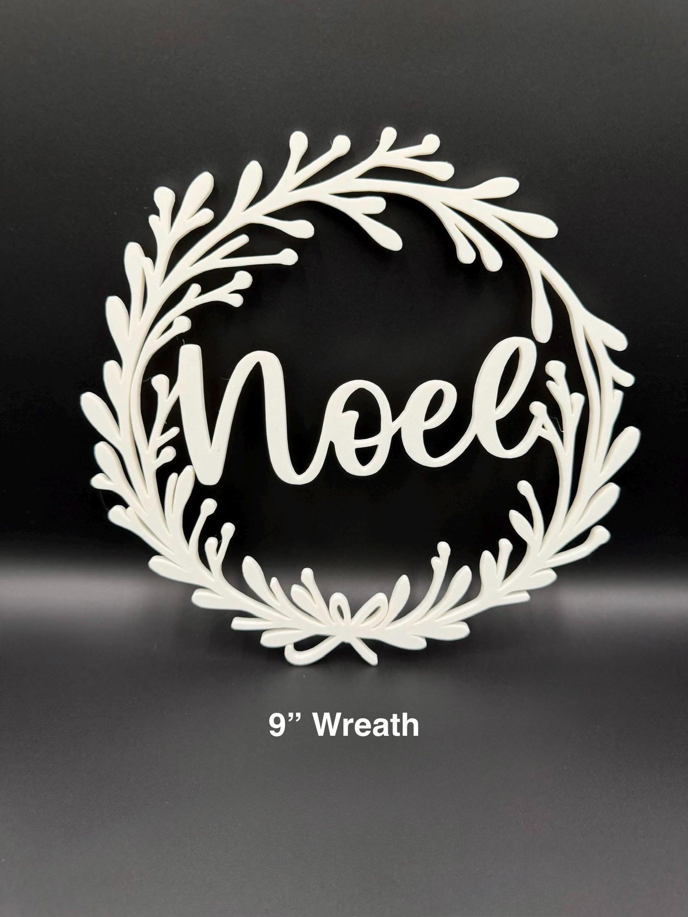 3D Printed “Noel” Christmas Wreath Modern Holiday Door Decor Minimalist Winter Wall Hanging Neutral Christmas Decoration Holiday Mantel