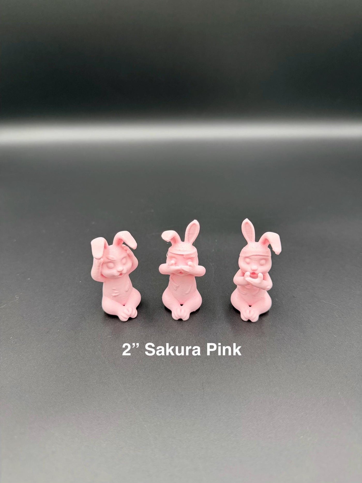 3D Printed Evil Bunny Trio No Speak No See No Hear Bunnies Creepy Decor Shelf Figurines Funny gift