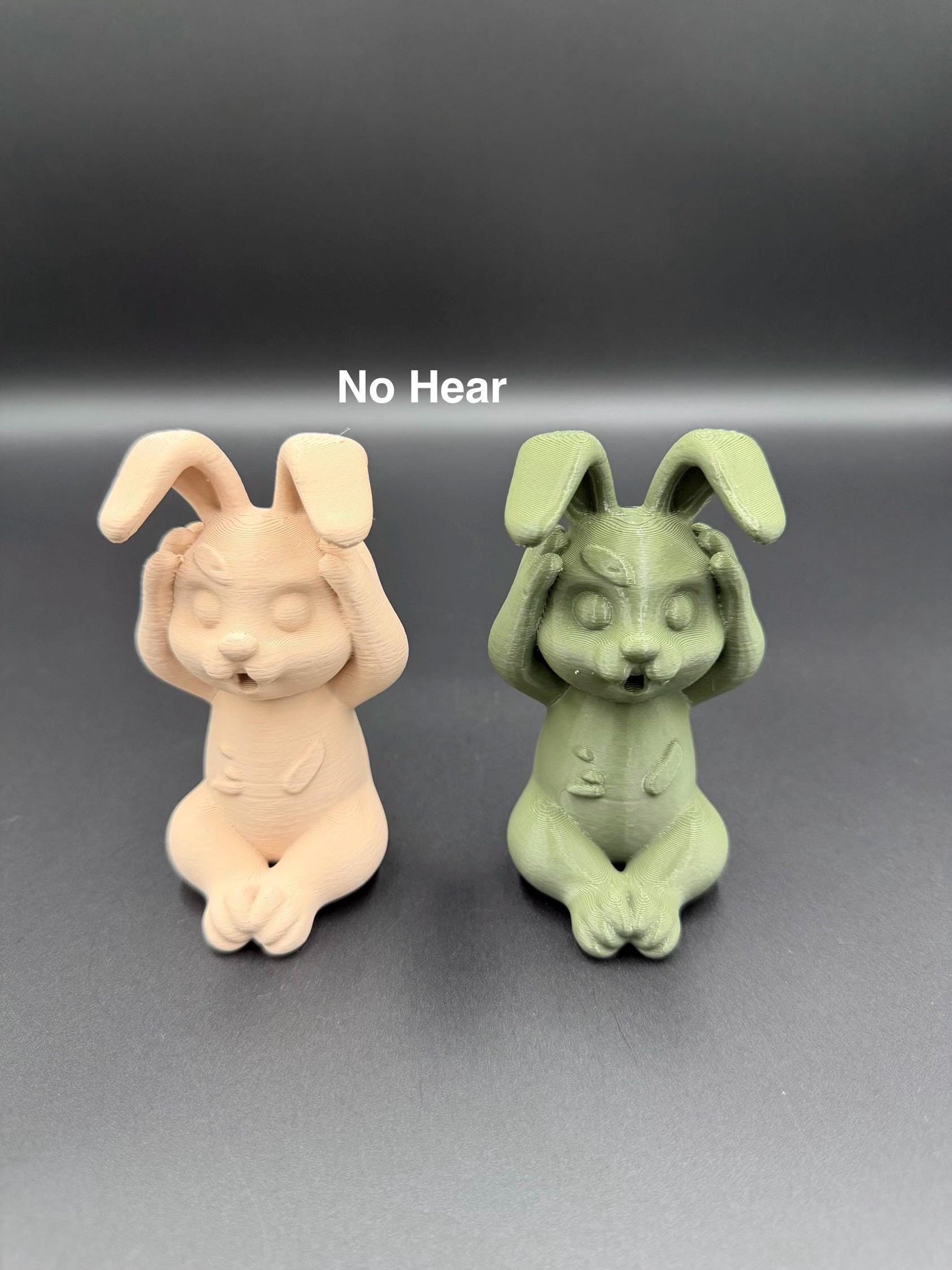 3D Printed Evil Bunny Trio No Speak No See No Hear Bunnies Creepy Decor Shelf Figurines Funny gift