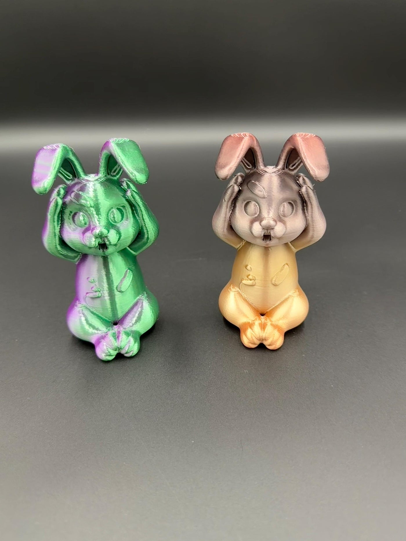 3D Printed Evil Bunny Trio No Speak No See No Hear Bunnies Creepy Decor Shelf Figurines Funny gift