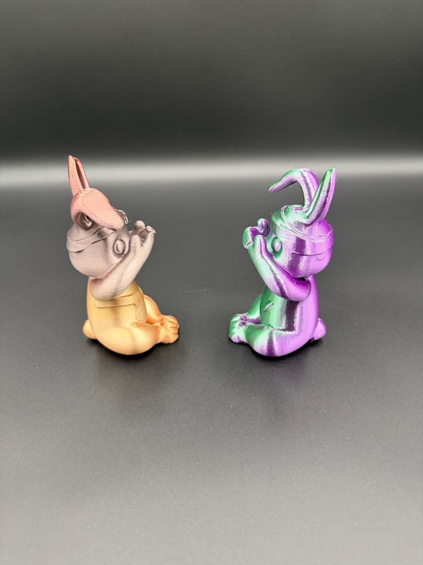 3D Printed Evil Bunny Trio No Speak No See No Hear Bunnies Creepy Decor Shelf Figurines Funny gift