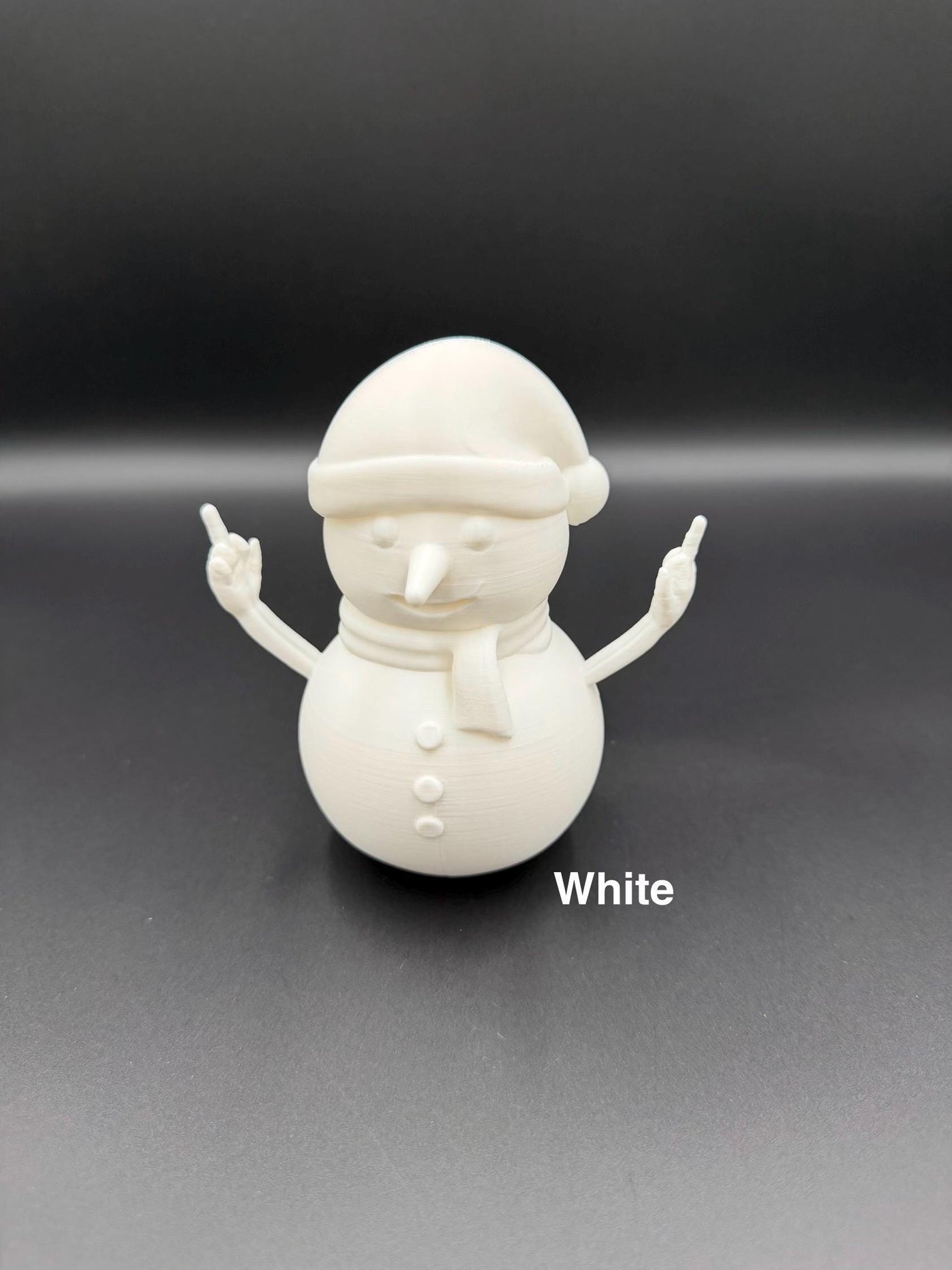 3D Printed Rude Snowman Funny Middle Finger Snowman Offensive Christmas Figurine Naughty Adult Humor Xmas Decoration Desk Gag