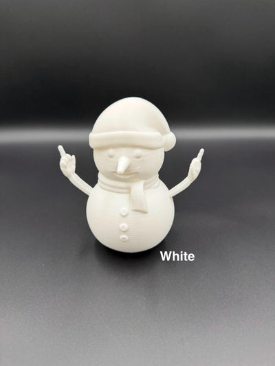 3D Printed Rude Snowman Funny Middle Finger Snowman Offensive Christmas Figurine Naughty Adult Humor Xmas Decoration Desk Gag
