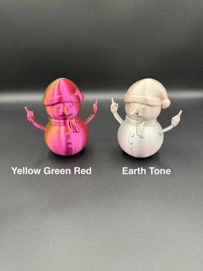 3D Printed Rude Snowman Funny Middle Finger Snowman Offensive Christmas Figurine Naughty Adult Humor Xmas Decoration Desk Gag