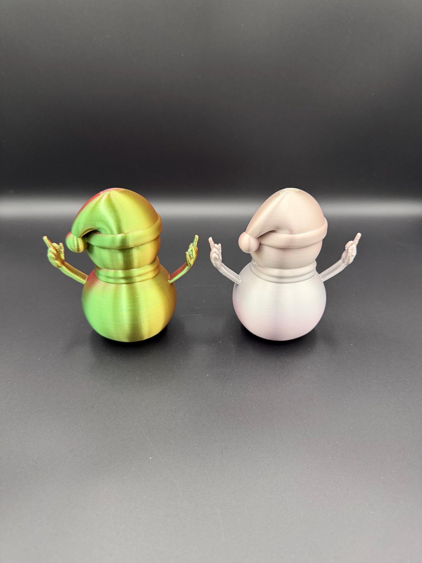 3D Printed Rude Snowman Funny Middle Finger Snowman Offensive Christmas Figurine Naughty Adult Humor Xmas Decoration Desk Gag