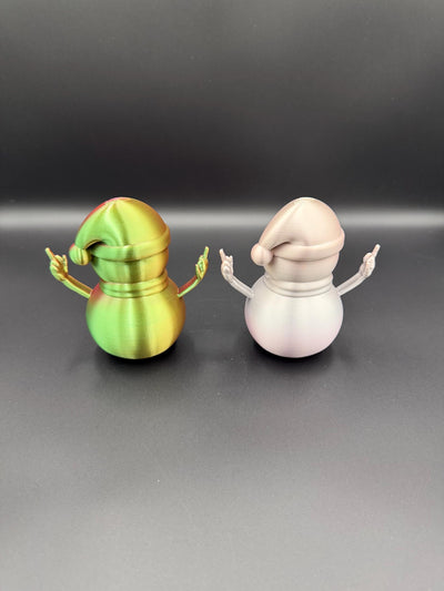 3D Printed Rude Snowman Funny Middle Finger Snowman Offensive Christmas Figurine Naughty Adult Humor Xmas Decoration Desk Gag