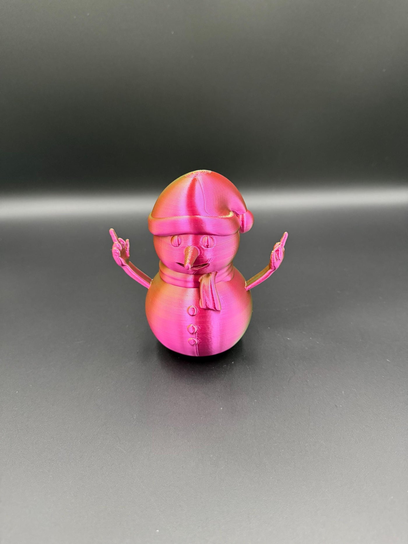 3D Printed Rude Snowman Funny Middle Finger Snowman Offensive Christmas Figurine Naughty Adult Humor Xmas Decoration Desk Gag