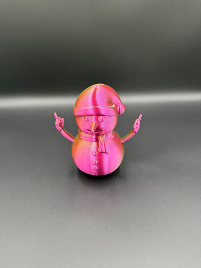 3D Printed Rude Snowman Funny Middle Finger Snowman Offensive Christmas Figurine Naughty Adult Humor Xmas Decoration Desk Gag