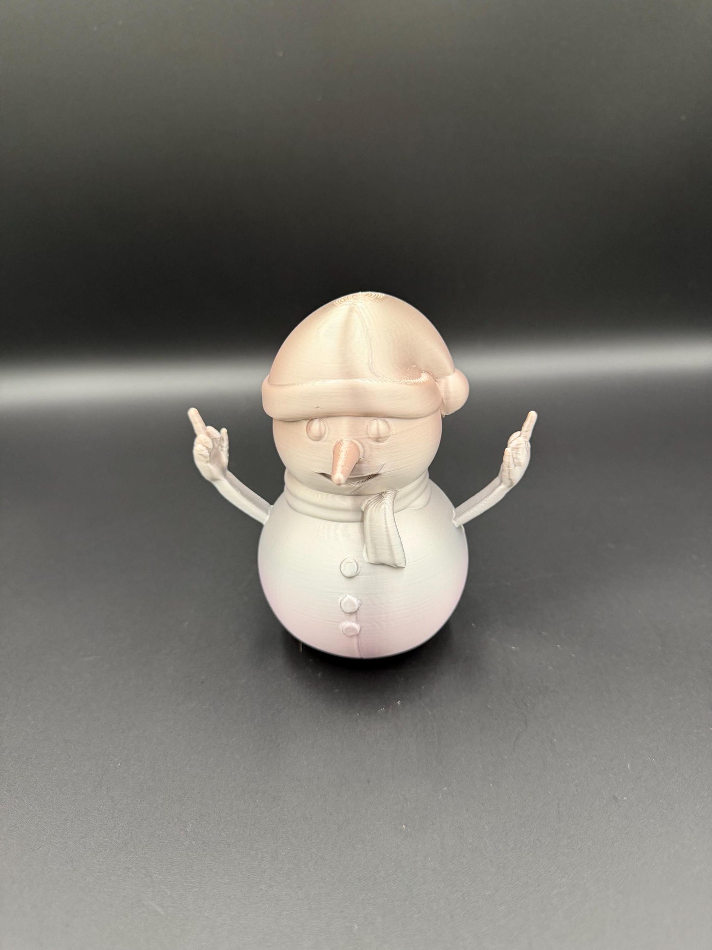 3D Printed Rude Snowman Funny Middle Finger Snowman Offensive Christmas Figurine Naughty Adult Humor Xmas Decoration Desk Gag