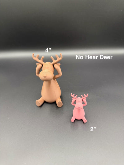 3D Printed Reindeer Trio See No Evil Speak No Evil Hear No Evil Christmas Figurines Cute Holiday Shelf Decor Reindeer Decoration Set