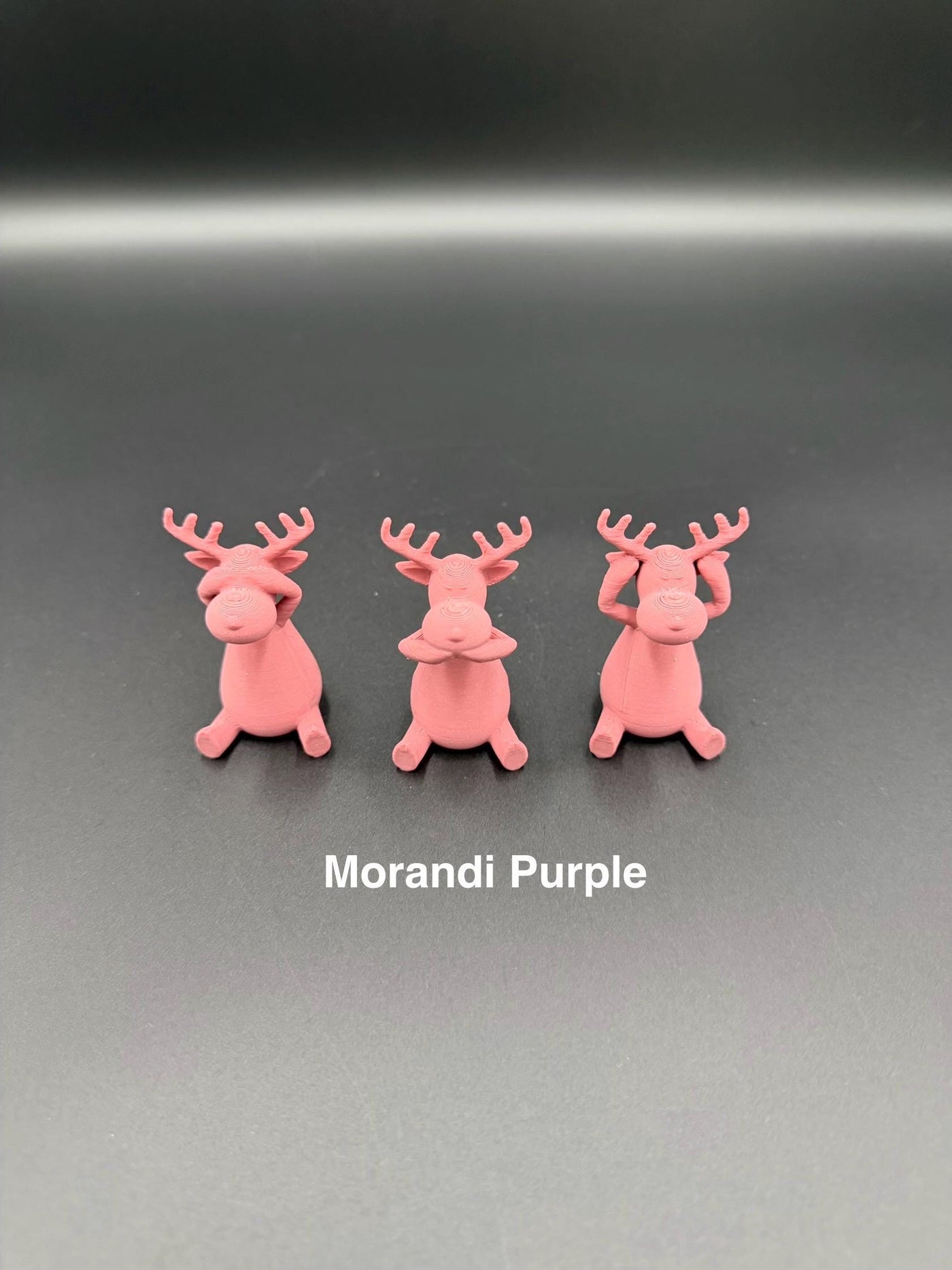 3D Printed Reindeer Trio See No Evil Speak No Evil Hear No Evil Christmas Figurines Cute Holiday Shelf Decor Reindeer Decoration Set