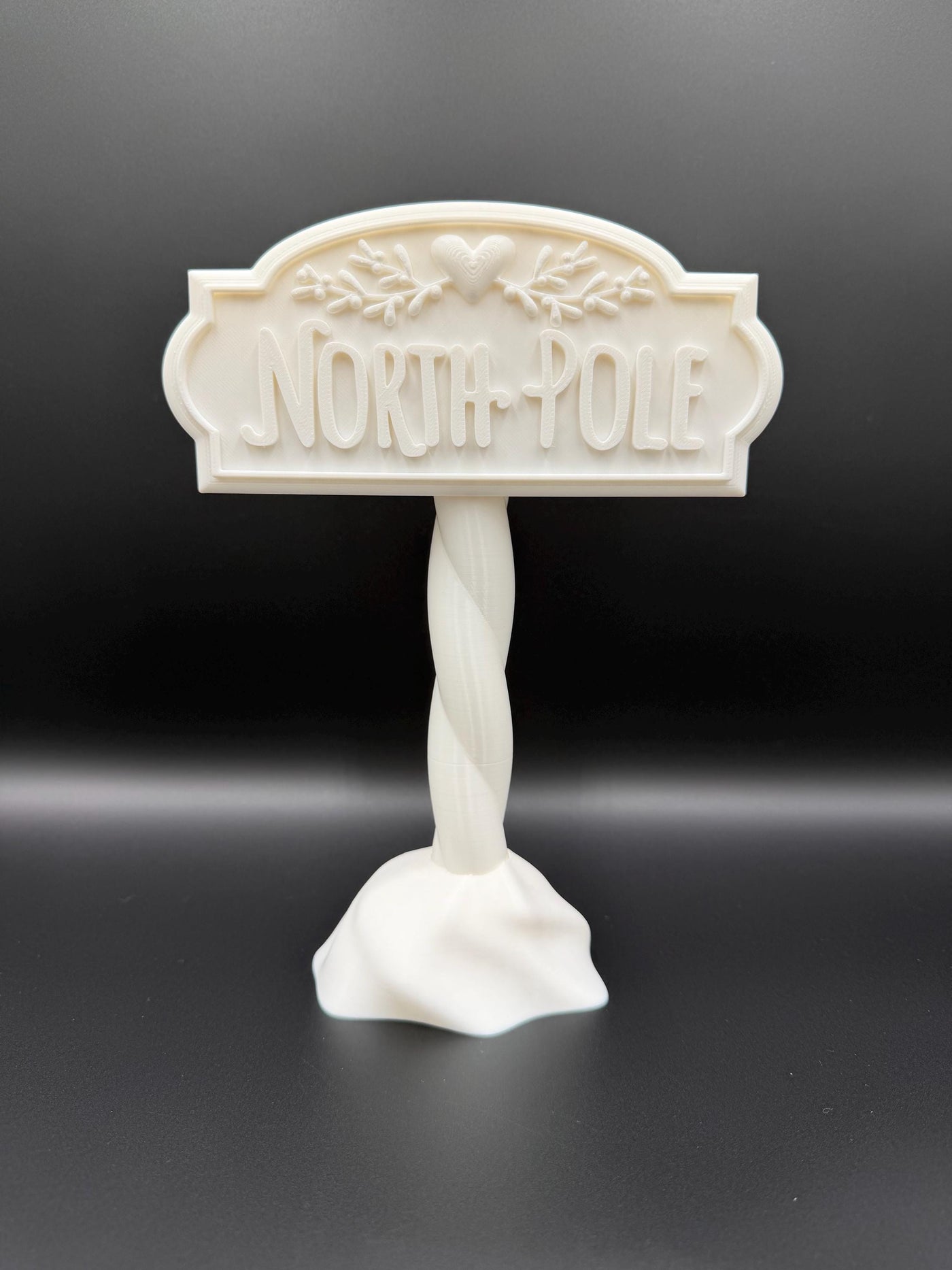 3D Printed North Pole Sign: Holiday Shelf Decor Christmas village accessory