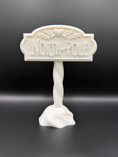 3D Printed North Pole Sign: Holiday Shelf Decor Christmas village accessory