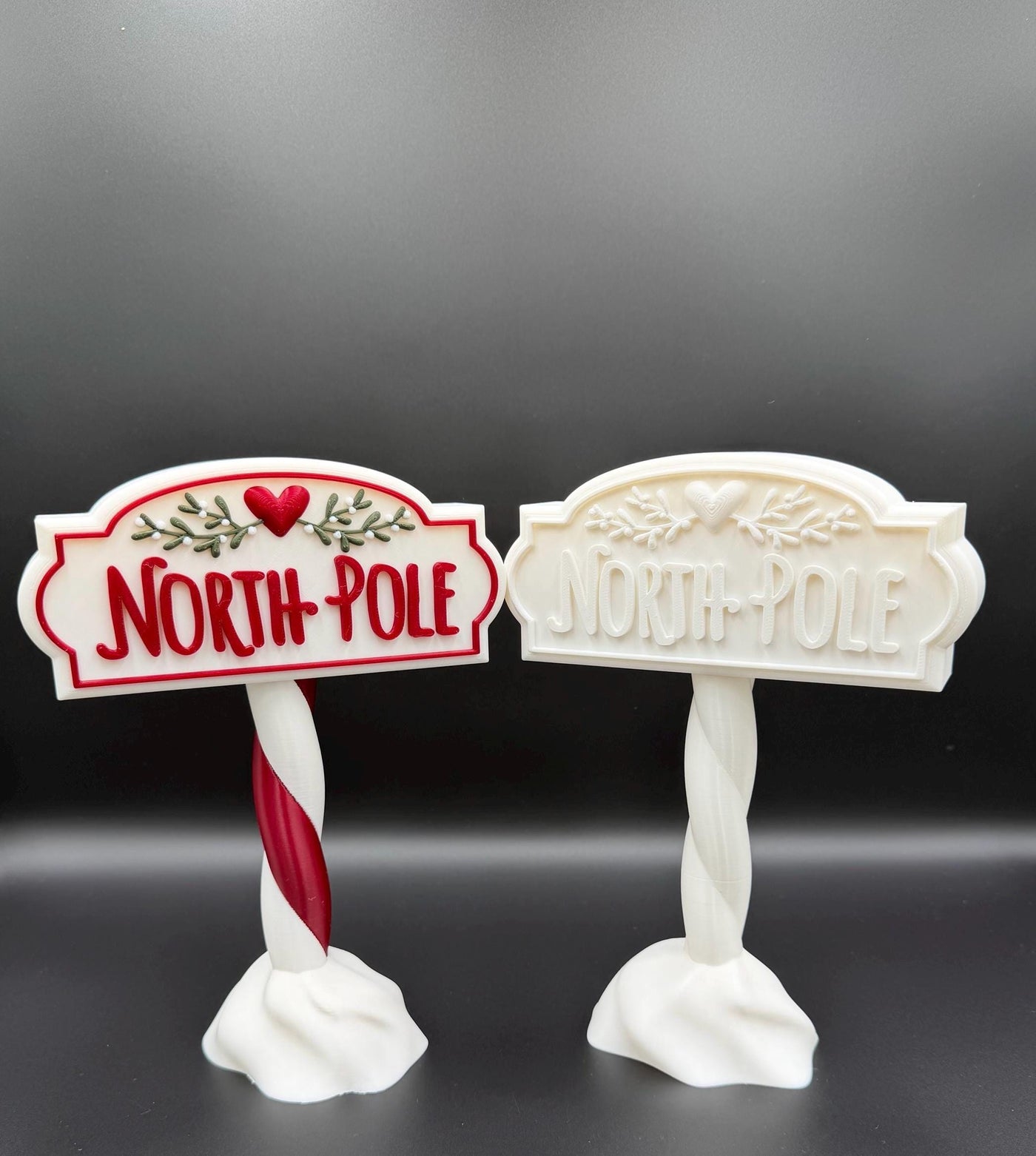 3D Printed North Pole Sign: Holiday Shelf Decor Christmas village accessory