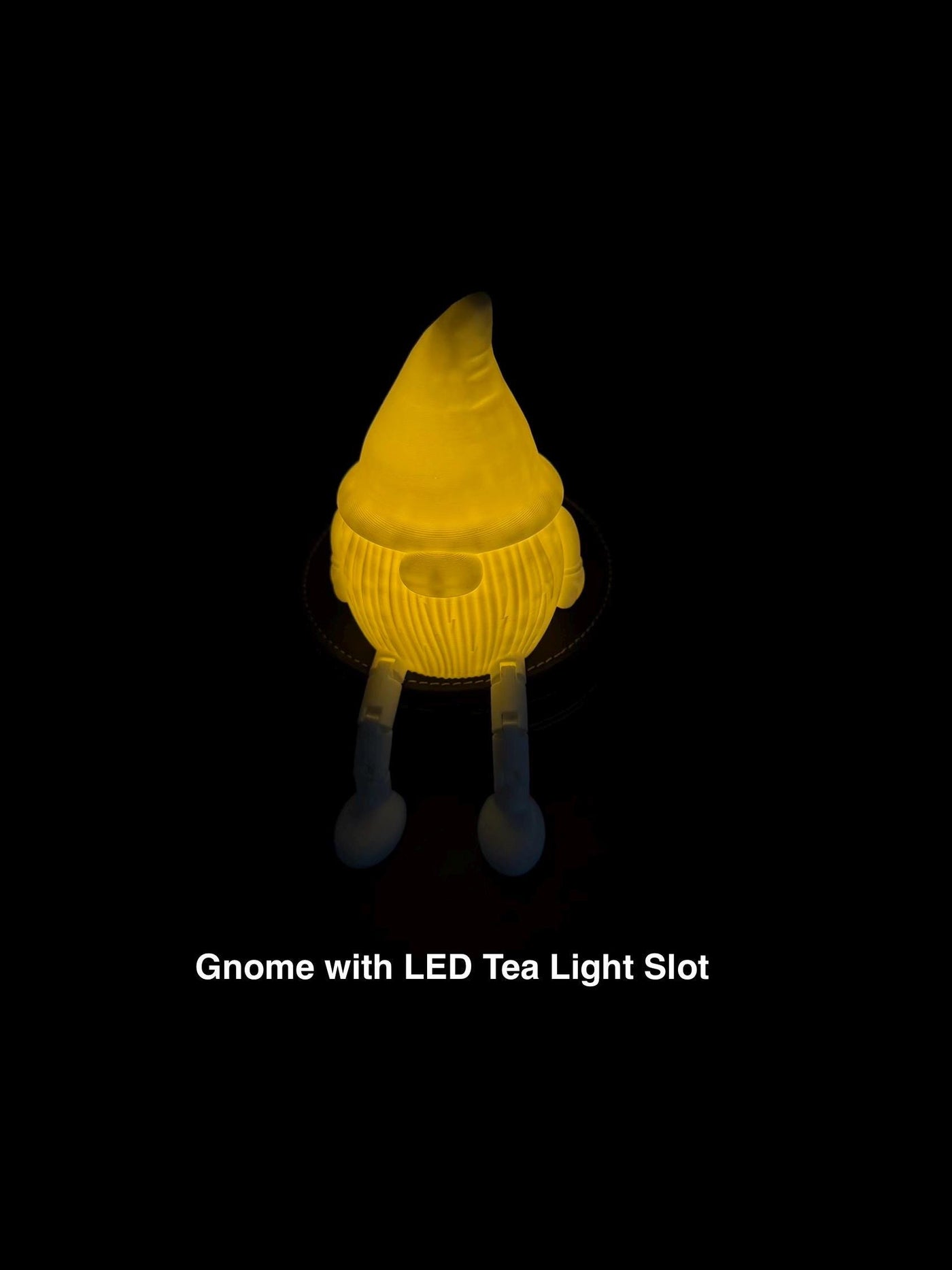 3D Printed Gnome Karlchen with Flexible Legs, Nordic Christmas Decor LED tea light