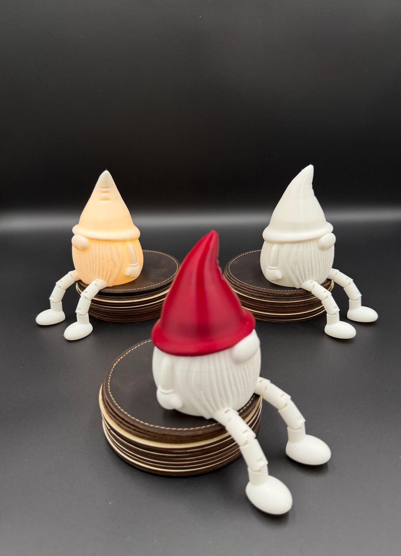 3D Printed Gnome Karlchen with Flexible Legs, Nordic Christmas Decor LED tea light
