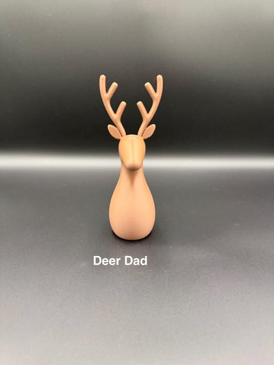 3D Printed Deer Family: Minimalist Nordic Christmas Decor Reindeer figurine