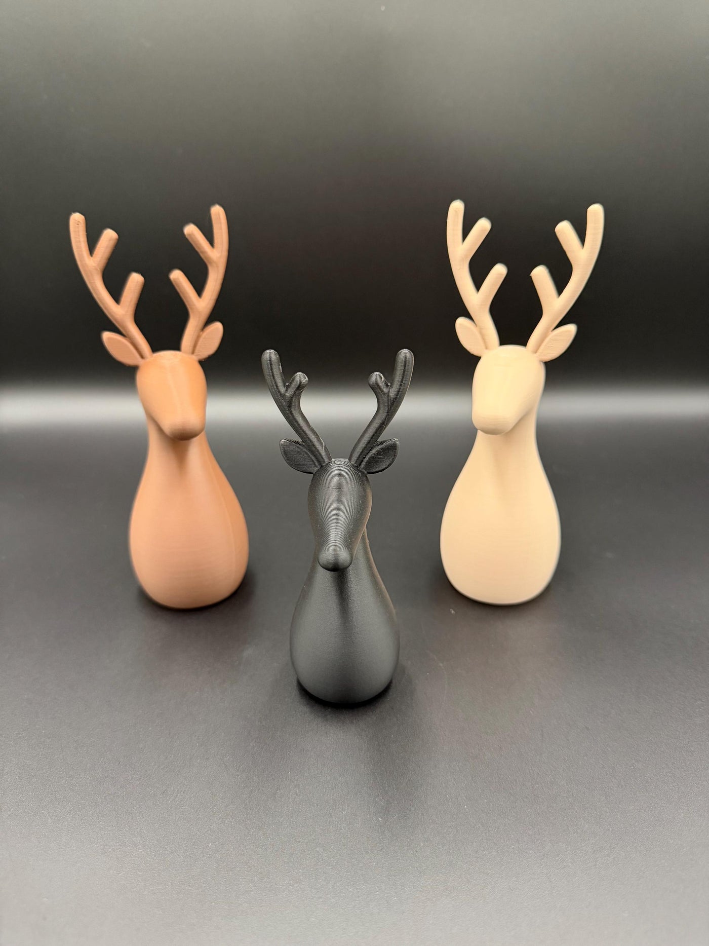 3D Printed Deer Family: Minimalist Nordic Christmas Decor Reindeer figurine