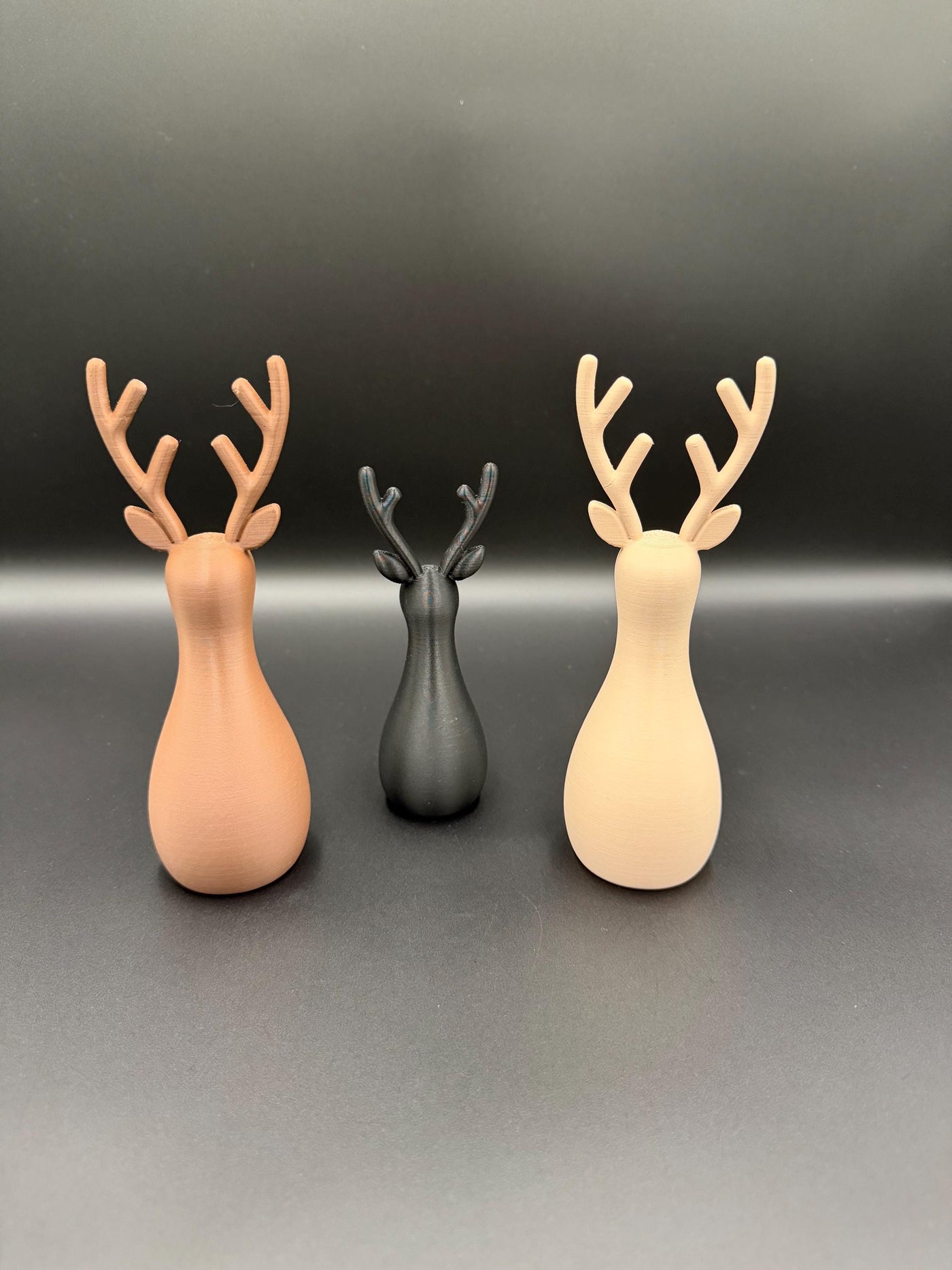 3D Printed Deer Family: Minimalist Nordic Christmas Decor Reindeer figurine