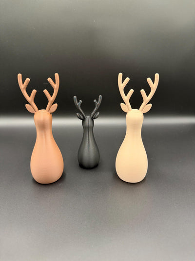 3D Printed Deer Family: Minimalist Nordic Christmas Decor Reindeer figurine