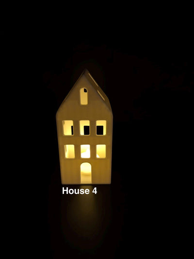 3D Printed Winter Village LED Tea Light Houses: Christmas Mantel Decor Holiday shelf decor