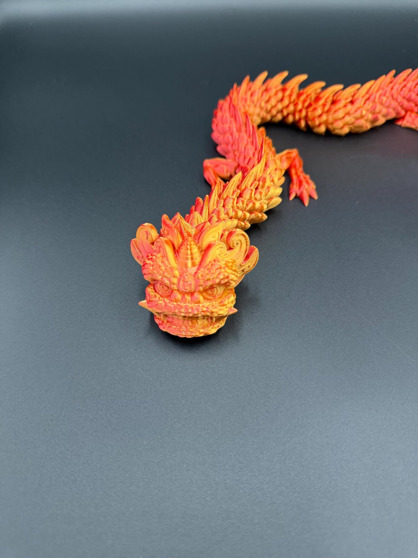 3D Printed Articulated Chinese NEW YEAR Dragon with Egg lunar bookshelf and festival decor