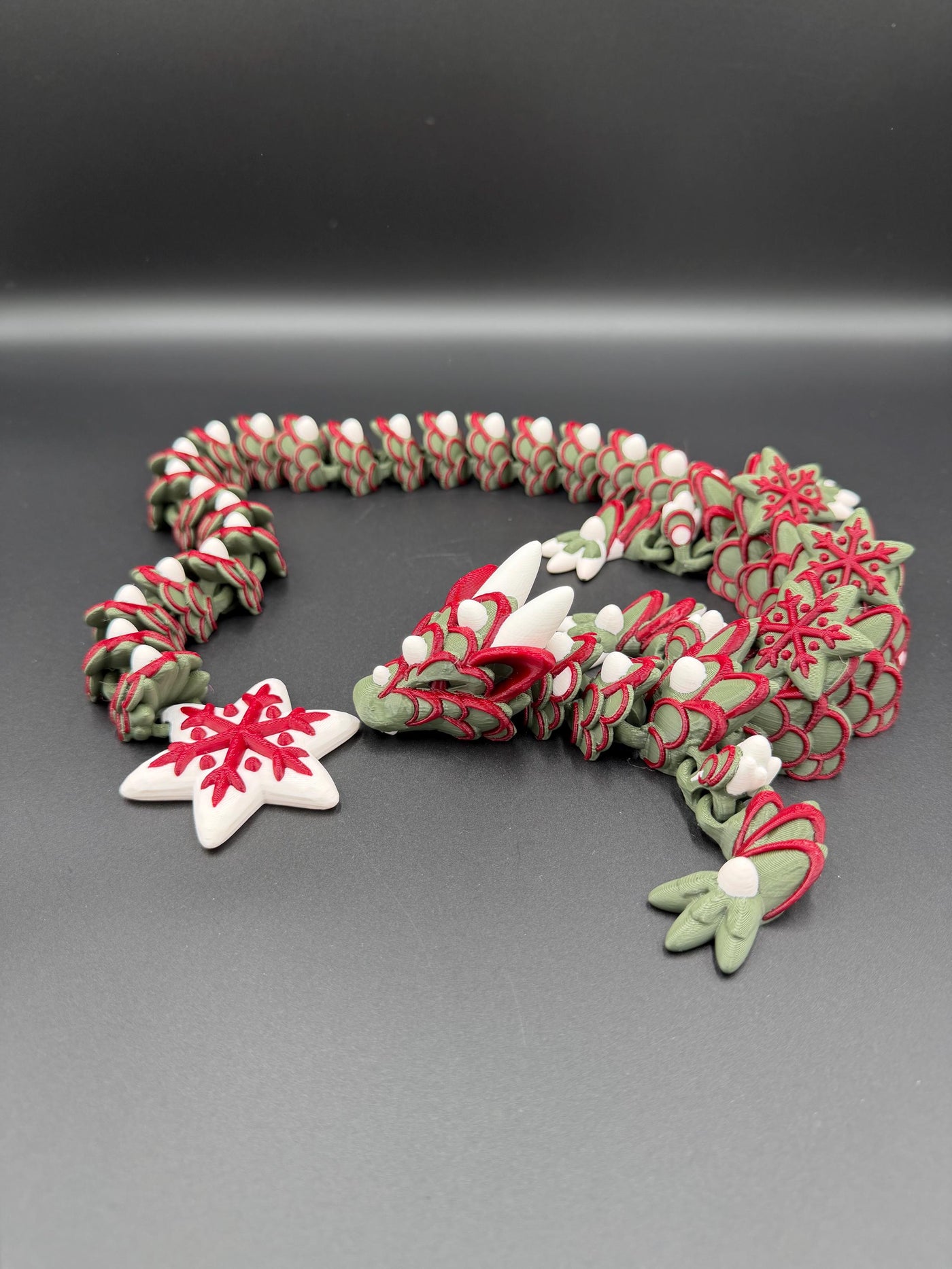 Articulated Gingerbread Dragon 3D Printed Cookie Dragon Holiday Fidget Toy Christmas Gift Stocking Stuffer