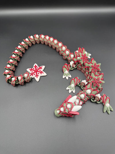 Articulated Gingerbread Dragon 3D Printed Cookie Dragon Holiday Fidget Toy Christmas Gift Stocking Stuffer