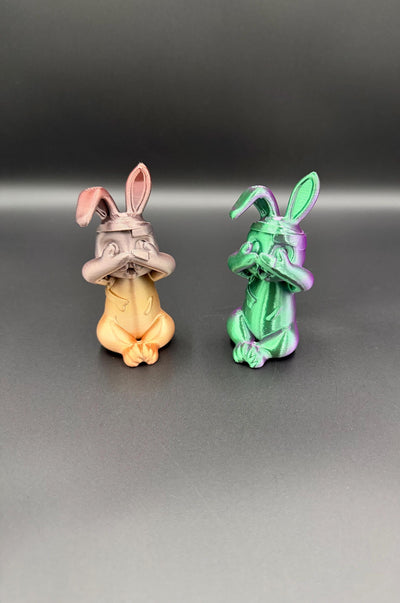 3D Printed Evil Bunny Trio No Speak No See No Hear Bunnies Creepy Decor Shelf Figurines Funny gift