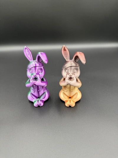 3D Printed Evil Bunny Trio No Speak No See No Hear Bunnies Creepy Decor Shelf Figurines Funny gift