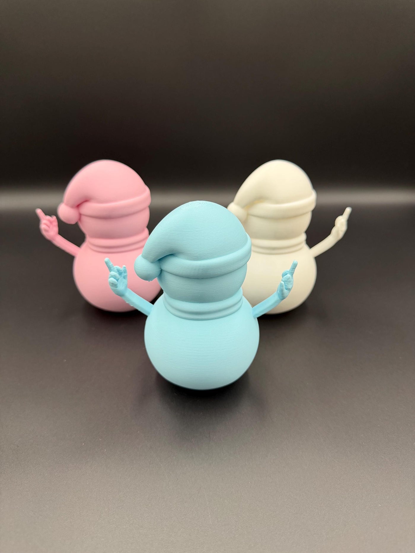 3D Printed Rude Snowman Funny Middle Finger Snowman Offensive Christmas Figurine Naughty Adult Humor Xmas Decoration Desk Gag