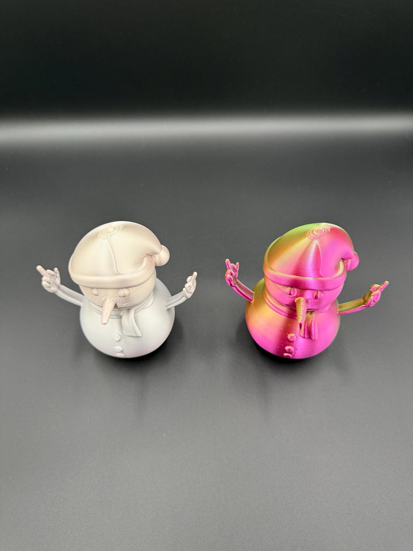 3D Printed Rude Snowman Funny Middle Finger Snowman Offensive Christmas Figurine Naughty Adult Humor Xmas Decoration Desk Gag