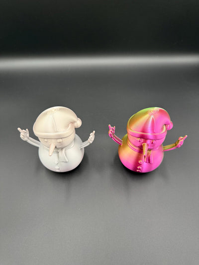 3D Printed Rude Snowman Funny Middle Finger Snowman Offensive Christmas Figurine Naughty Adult Humor Xmas Decoration Desk Gag