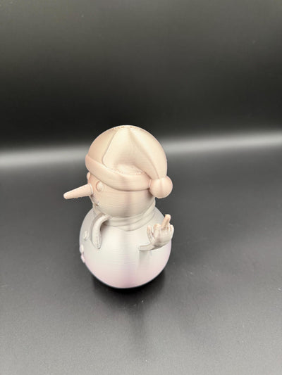 3D Printed Rude Snowman Funny Middle Finger Snowman Offensive Christmas Figurine Naughty Adult Humor Xmas Decoration Desk Gag