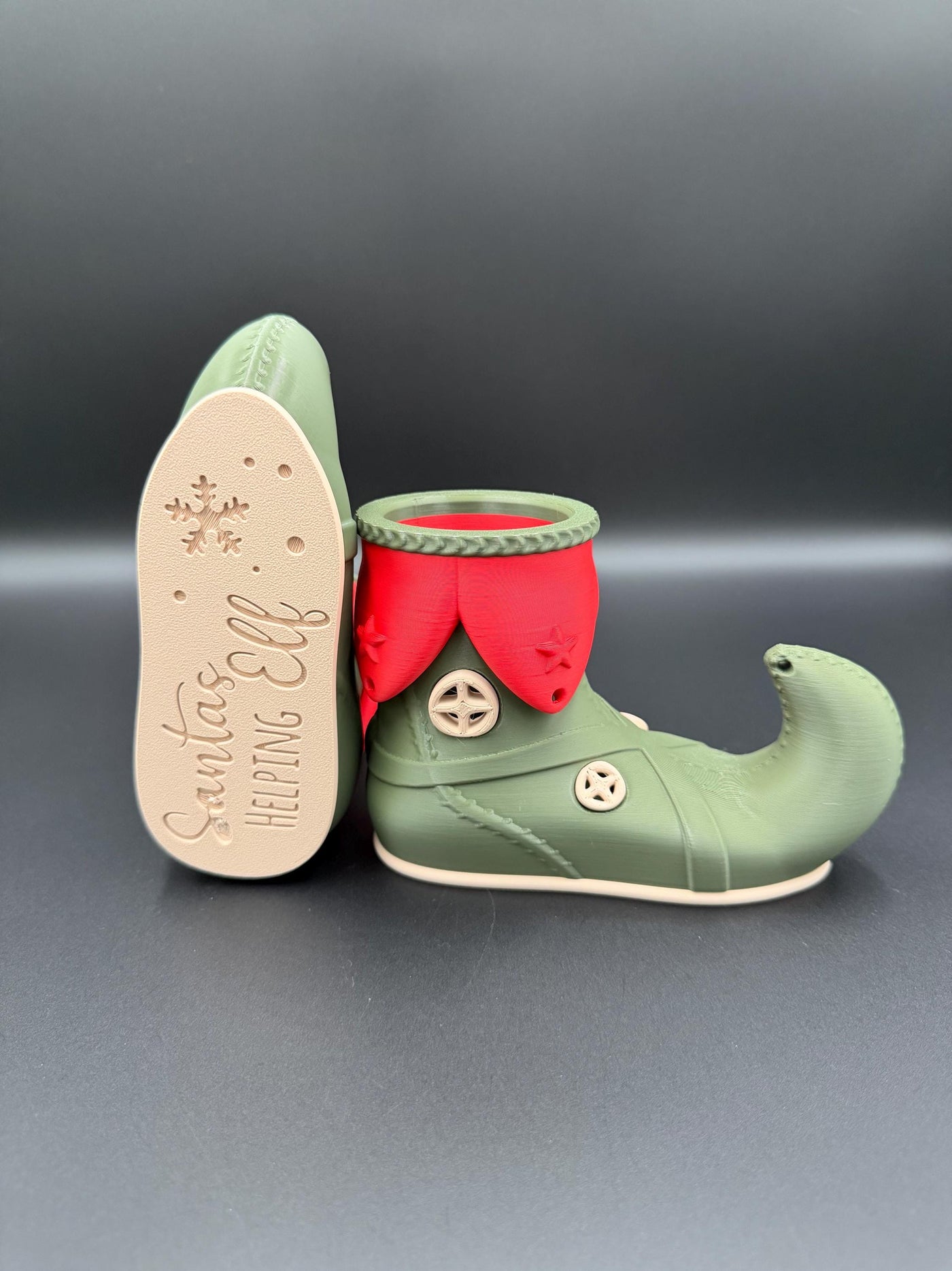 3D Printed Santa’s Helper Elf Shoe House & Elf Shoe Decor Christmas Shelf Display North Pole Village Festive Home Decoration