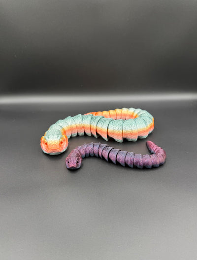 3D Printed Hognose Snake Articulated Reptile Figurine Toy Unique Stocking stuffer Snake Desk Decor