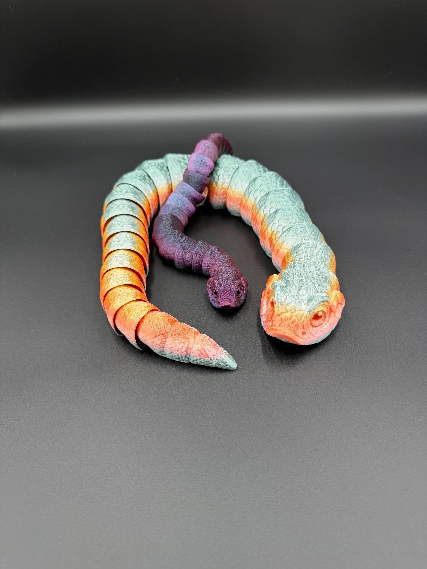 3D Printed Hognose Snake Articulated Reptile Figurine Toy Unique Stocking stuffer Snake Desk Decor