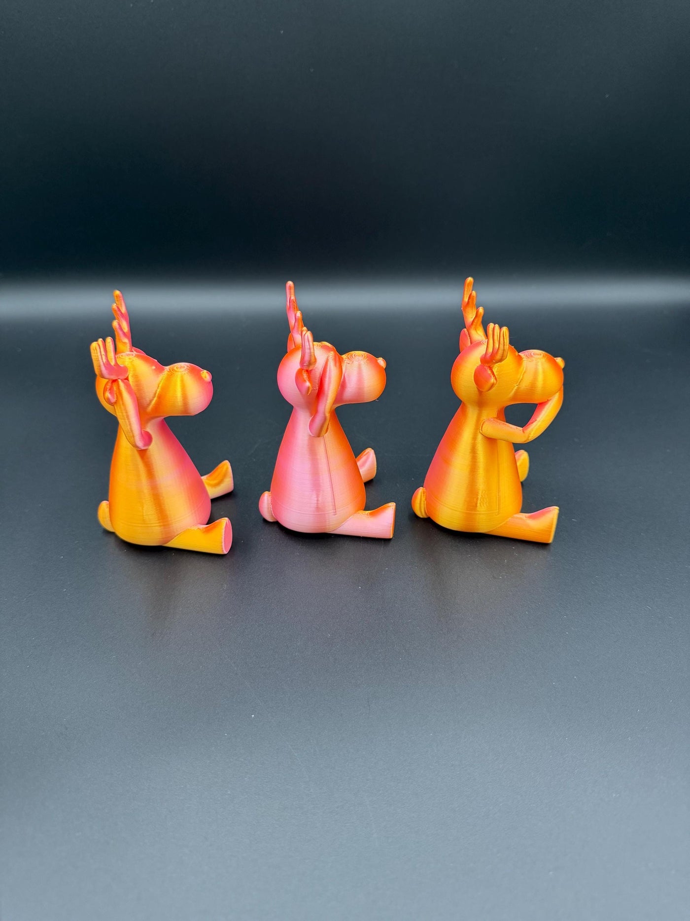 Christmas Reindeer Trio | See No Speak No Hear Figurines | Shelf & Mantel Decor