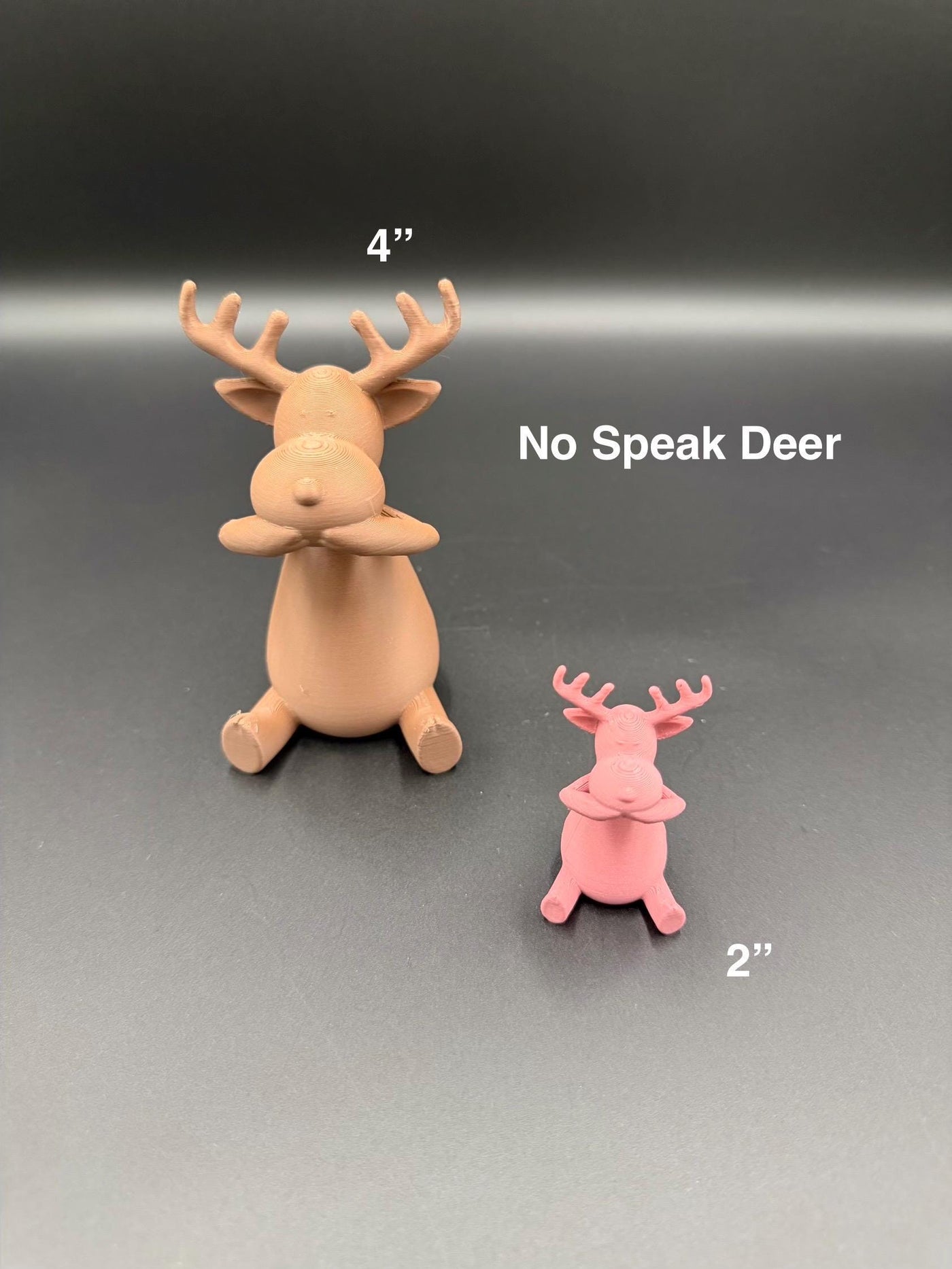 3D Printed Reindeer Trio See No Evil Speak No Evil Hear No Evil Christmas Figurines Cute Holiday Shelf Decor Reindeer Decoration Set