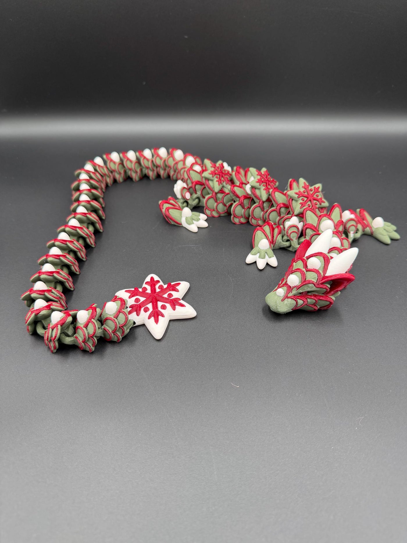Articulated Gingerbread Dragon 3D Printed Cookie Dragon Holiday Fidget Toy Christmas Gift Stocking Stuffer