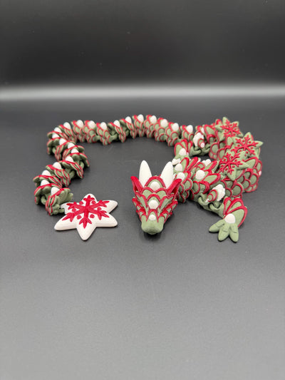 Articulated Gingerbread Dragon 3D Printed Cookie Dragon Holiday Fidget Toy Christmas Gift Stocking Stuffer
