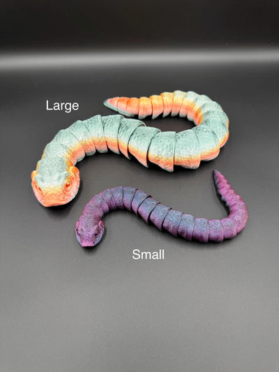 3D Printed Hognose Snake Articulated Reptile Figurine Toy Unique Stocking stuffer Snake Desk Decor