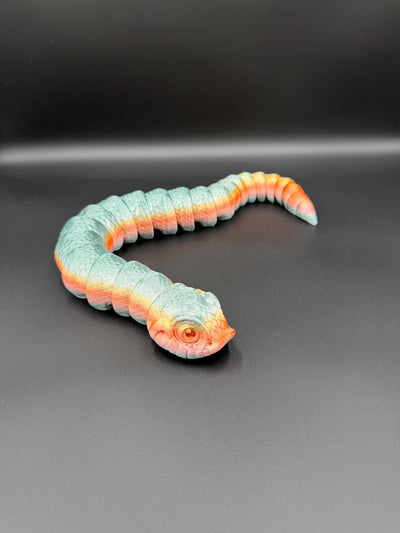 3D Printed Hognose Snake Articulated Reptile Figurine Toy Unique Stocking stuffer Snake Desk Decor