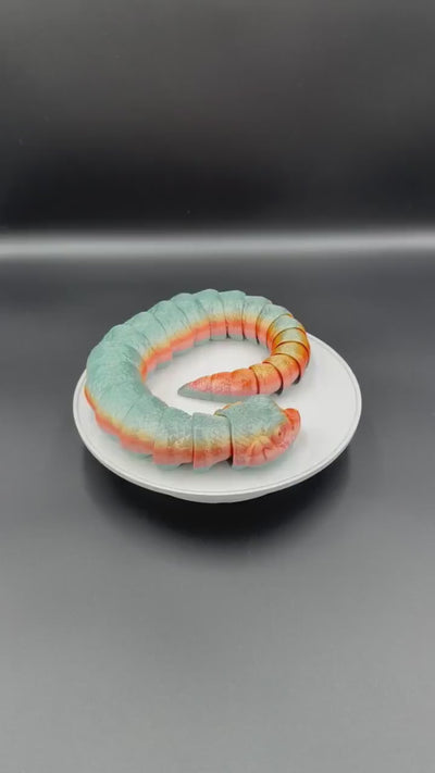 3D Printed Hognose Snake Articulated Reptile Figurine Toy Unique Stocking stuffer Snake Desk Decor