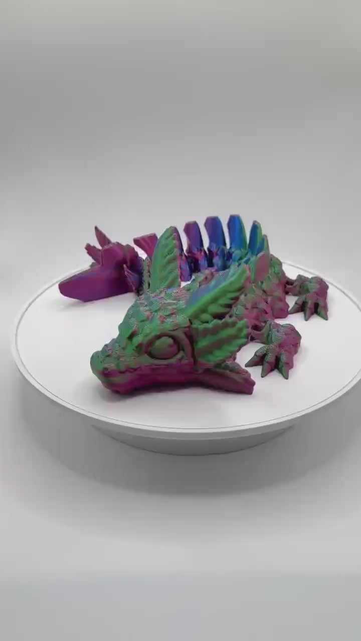 3D Printed Fantasy Axolotl Dragon: Articulated Figurine for Collectors, Kids & Home Decor, Bookshelf Decor, Toddler Room Decor Sensory Toy