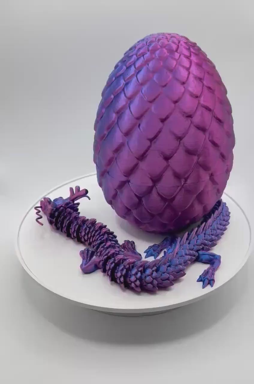 16" 3D Printed Dragon, Dragon Egg, Articulated Dragon Figurine, Toddler Room Decor, Dragon Toy Handmade Children Toys, Bookshelf Decor