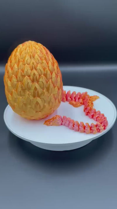 3D Printed Articulated Alicorn Dragon with Egg: Fantasy Desk Toy and Bookshelf decoration
