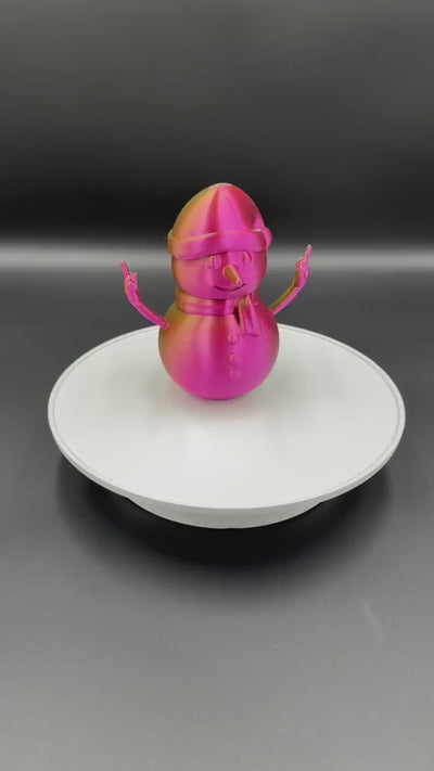 3D Printed Rude Snowman Funny Middle Finger Snowman Offensive Christmas Figurine Naughty Adult Humor Xmas Decoration Desk Gag